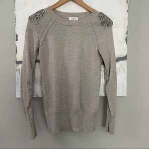 LOFT Sparkle Shoulder Holiday Sweater